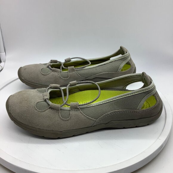 Lands' End Suede Light Grey Bungee Ballet Flats Women Size 8 Everyday Comfort - Picture 5 of 8